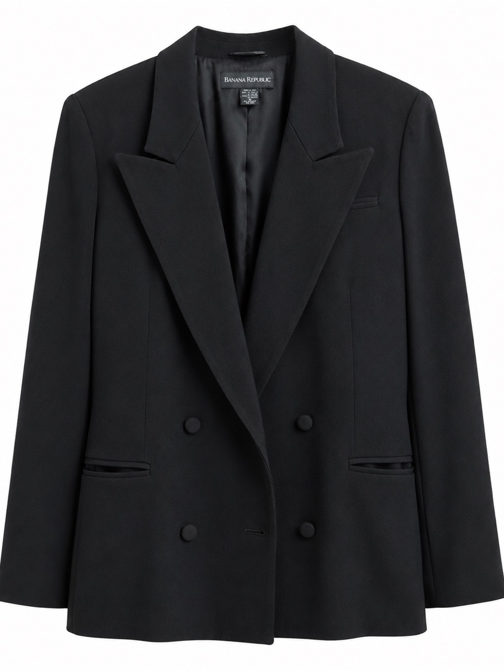 ✨Banana Republic Black Double Breasted Tuxedo Blazer Jacket Classic Tailored✨